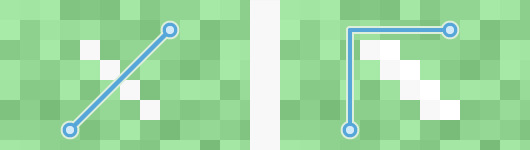 Prevent the traveler from slipping through cracks by thickening the diagonal sections of barriers slightly Prevent the traveler from slipping through cracks by thickening the diagonal sections of barriers slightly